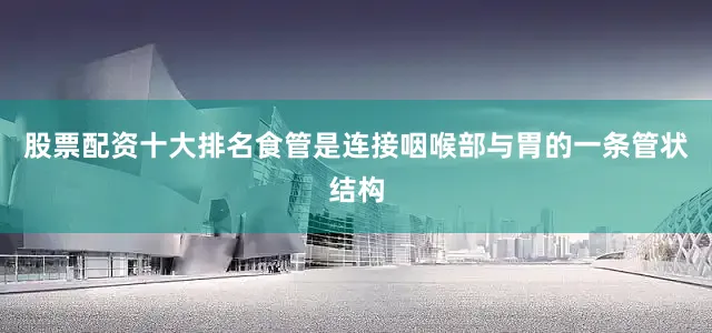 股票配资十大排名食管是连接咽喉部与胃的一条管状结构